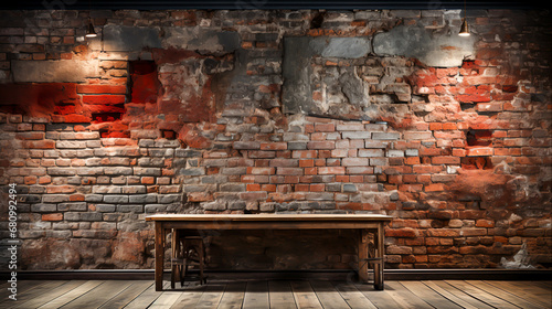 Rustic Weathered Brickwork Old Red Brick Wall with Classic Aesthetic, Generative Ai