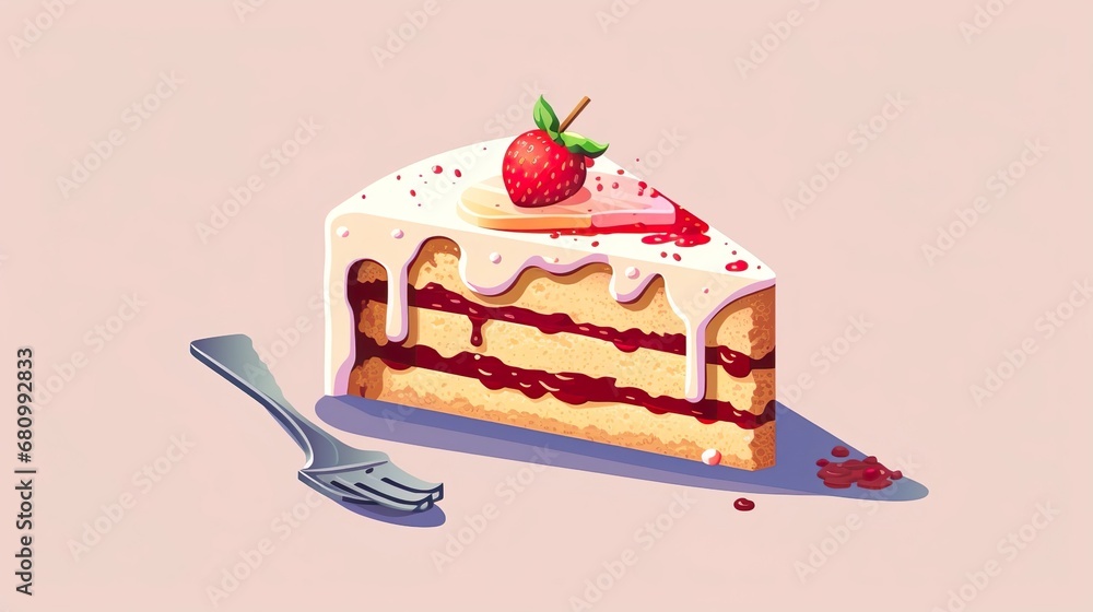 Cakes slices pieces with delicious decorations yummy