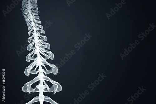 Spinal bones, vertebra low poly wireframe landing page template, Generative AI