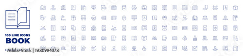 100 icons Book collection. Thin line icon. Editable stroke. Book icons for web and mobile app. © Spaceicon