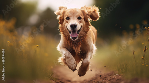 A Happy Golden Retriever and Their Owner Captured in a Lifestyle Pet Photography