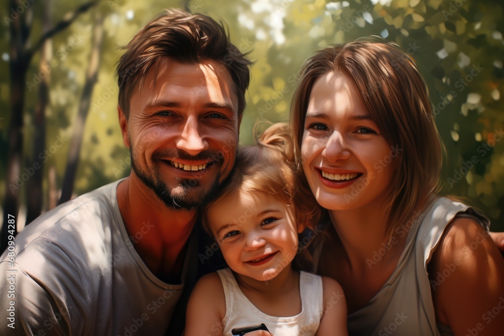 Fototapeta premium Family Portrait: A Joyful Moment Captured Forever