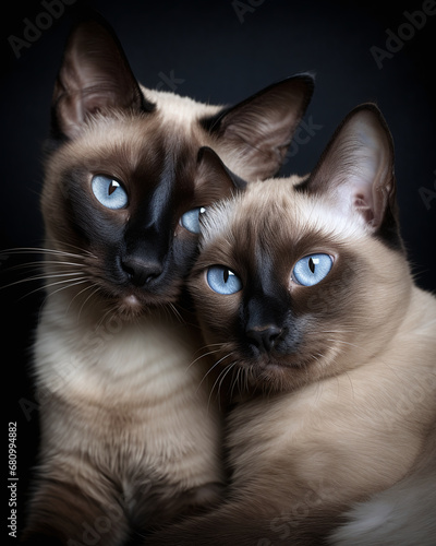 A pair of affectionate Siamese cats captured in a candid moment © Rohit k 