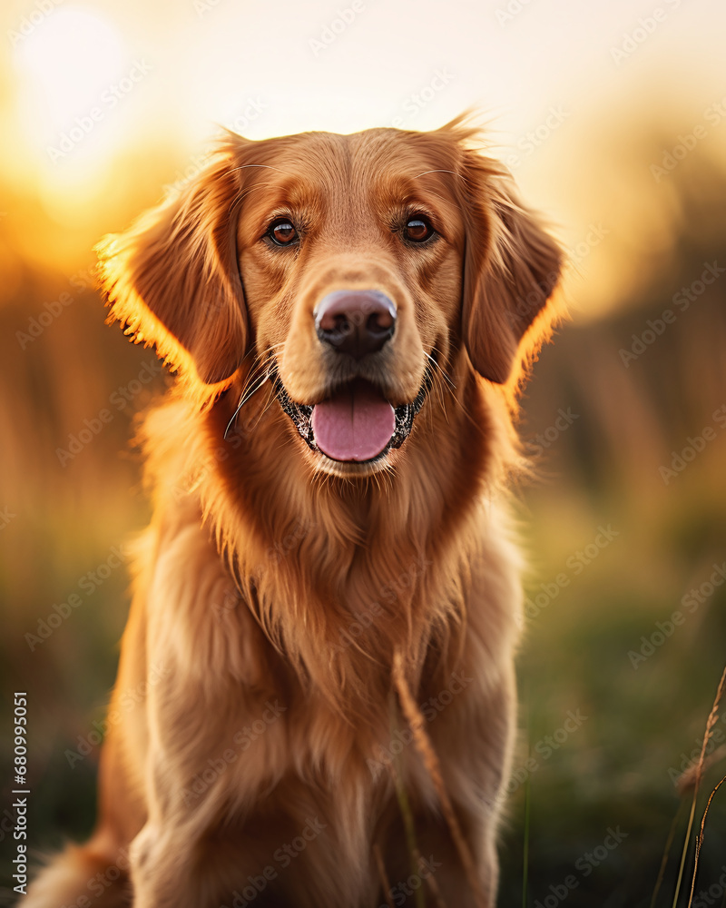 A Loyal Golden Retreiver Captured in a Heartwarming Pet Photograph