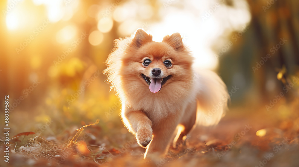 A Fluffy Pomeranian Dog Captured in a Candid Pet Photography A Fluffy Pomeranian Dog Captured in a Candid Pet Photography