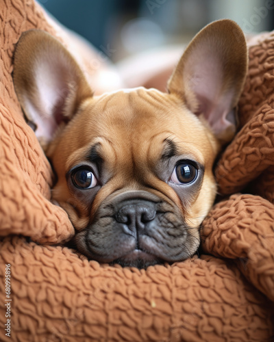 A Contented French Bulldog Captured in a Cozy Pet Photograph © Rohit