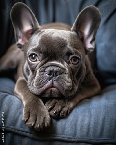 A Contented French Bulldog Captured in a Cozy Pet Photograph © Rohit k 