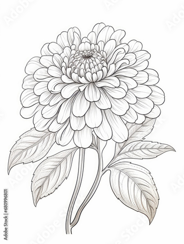  Zinnia Coloring book page 