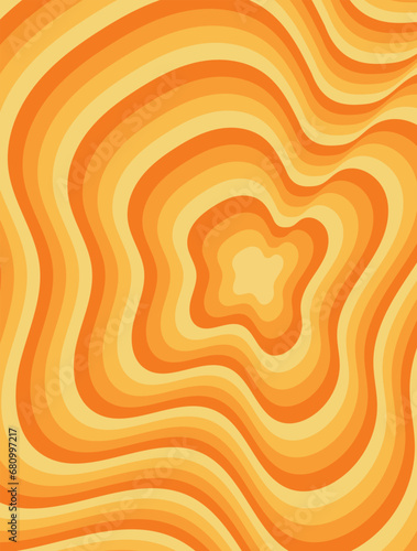 Groovy hippie 70s backgrounds. Waves, swirl, twirl pattern. Twisted and distorted vector texture in trendy retro psychedelic style. Y2k aesthetic.