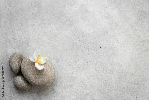 Canvas Print Zen stones with lotus flower - purity harmony and balance concept
