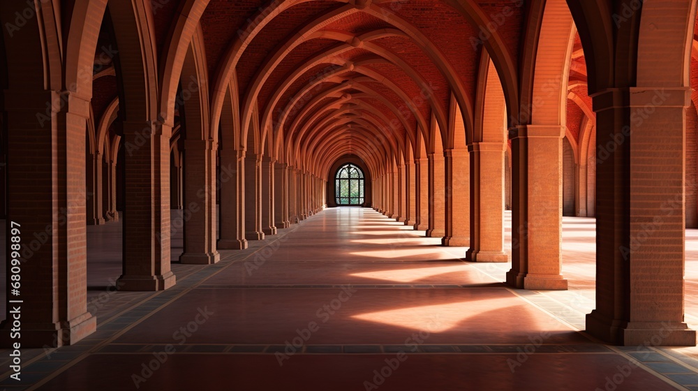 Naklejka premium corridor with numerous arcs antique