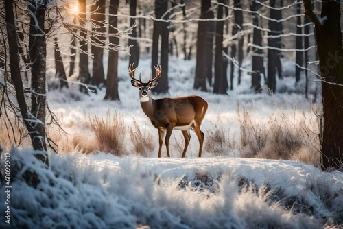 Wallpaper Mural deer in the snow Torontodigital.ca