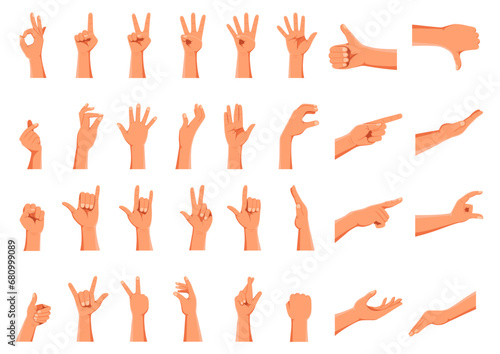 Human hands icons and symbols set vector illustration