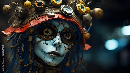 Intricate Steampunk Character Portrait with Mechanical Accents