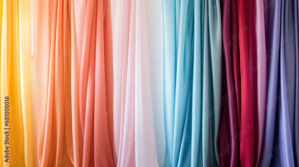 Vibrant curtains enhancing the room's cheerfulness.