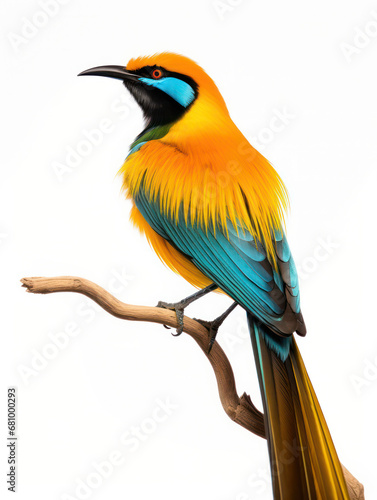 Birds of Paradise Studio Shot Isolated on Clear White Background, Generative AI