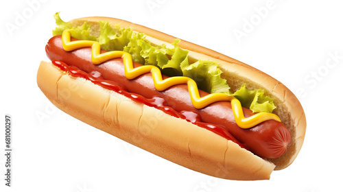 Delicious hot dog, cut out