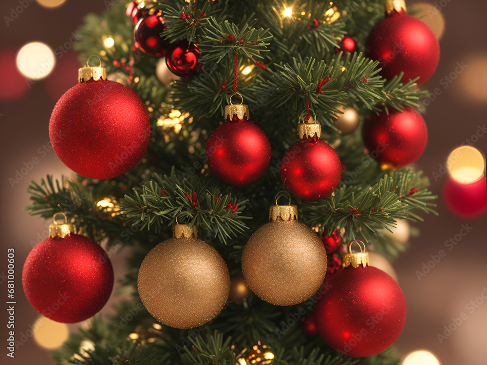 Bolas de navidad colgadas de un abeto. Vista de frente y de cerca. IA Generativa
Bolas de navidad colgadas de un abeto. Vista de frente y de cerca. IA Generativa