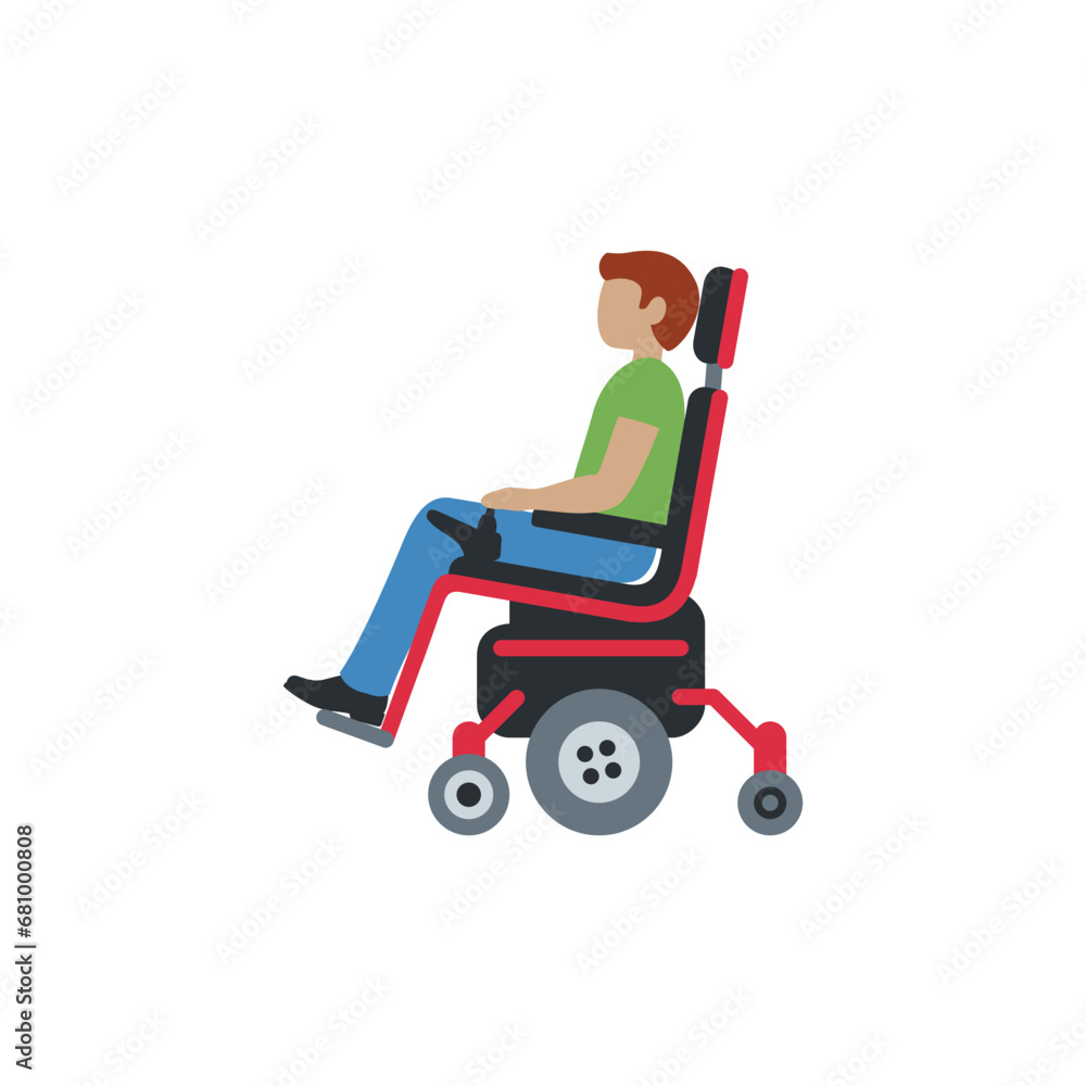 Man in Motorized Wheelchair: Medium Skin Tone Man in Motorized Wheelchair: Medium Skin Tone