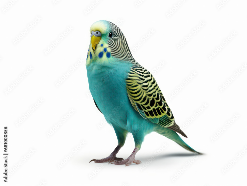 Budgerigar Studio Shot Isolated on Clear White Background, Generative AI Budgerigar Studio Shot Isolated on Clear White Background, Generative AI