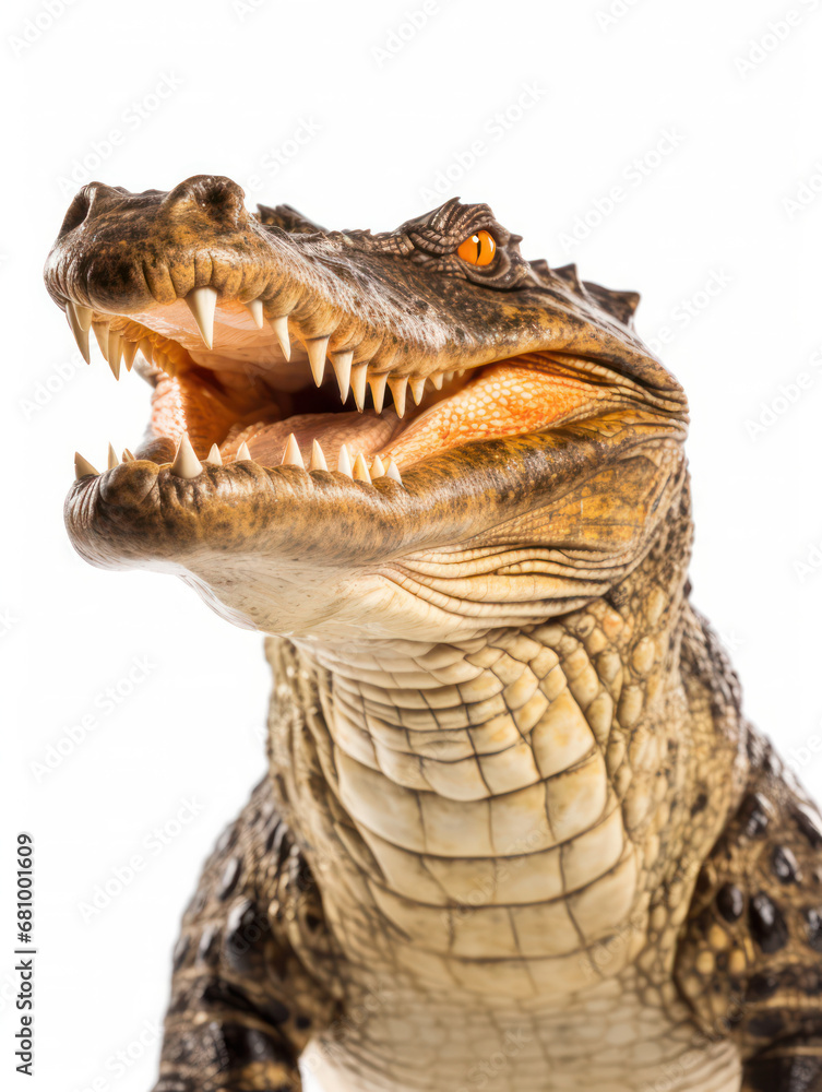 Crocodile Studio Shot Isolated on Clear White Background, Generative AI Crocodile Studio Shot Isolated on Clear White Background, Generative AI