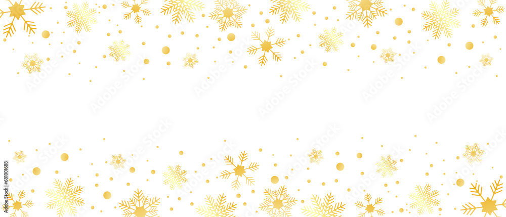 Golden decoration festive border falling glitter dust, snow and stars. Merry Christmas banner. Christmas frame on transparent background Golden decoration festive border falling glitter dust, snow and stars. Merry Christmas banner. Christmas frame on transparent background