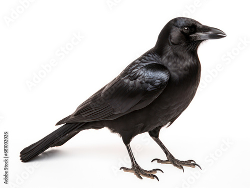 Crow Studio Shot Isolated on Clear White Background, Generative AI