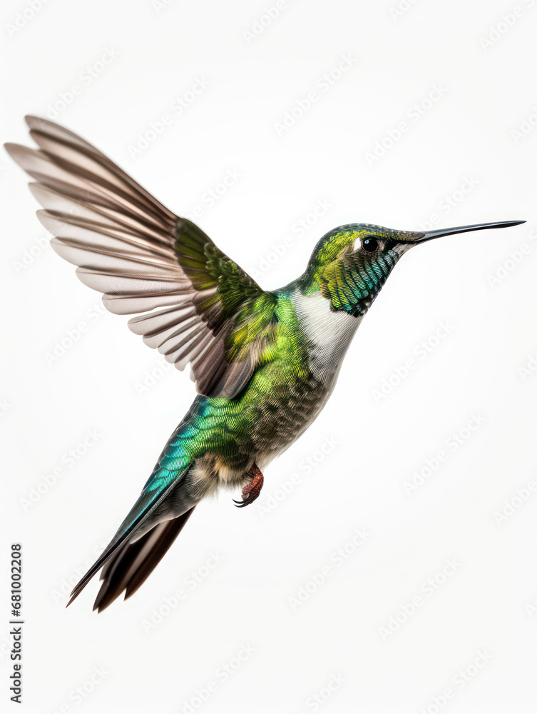 Obraz premium Hummingbird Studio Shot Isolated on Clear White Background, Generative AI