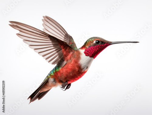 Hummingbird Studio Shot Isolated on Clear White Background, Generative AI
