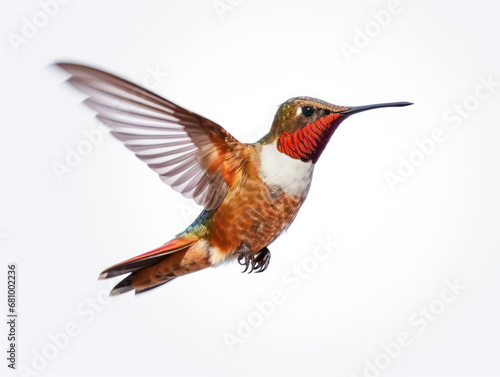 Hummingbird Studio Shot Isolated on Clear White Background, Generative AI © Vig