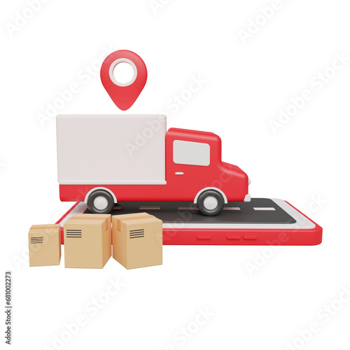 Delivery Truck on Mobile Tracking App