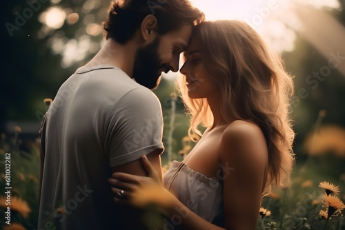 couple kissing in the park