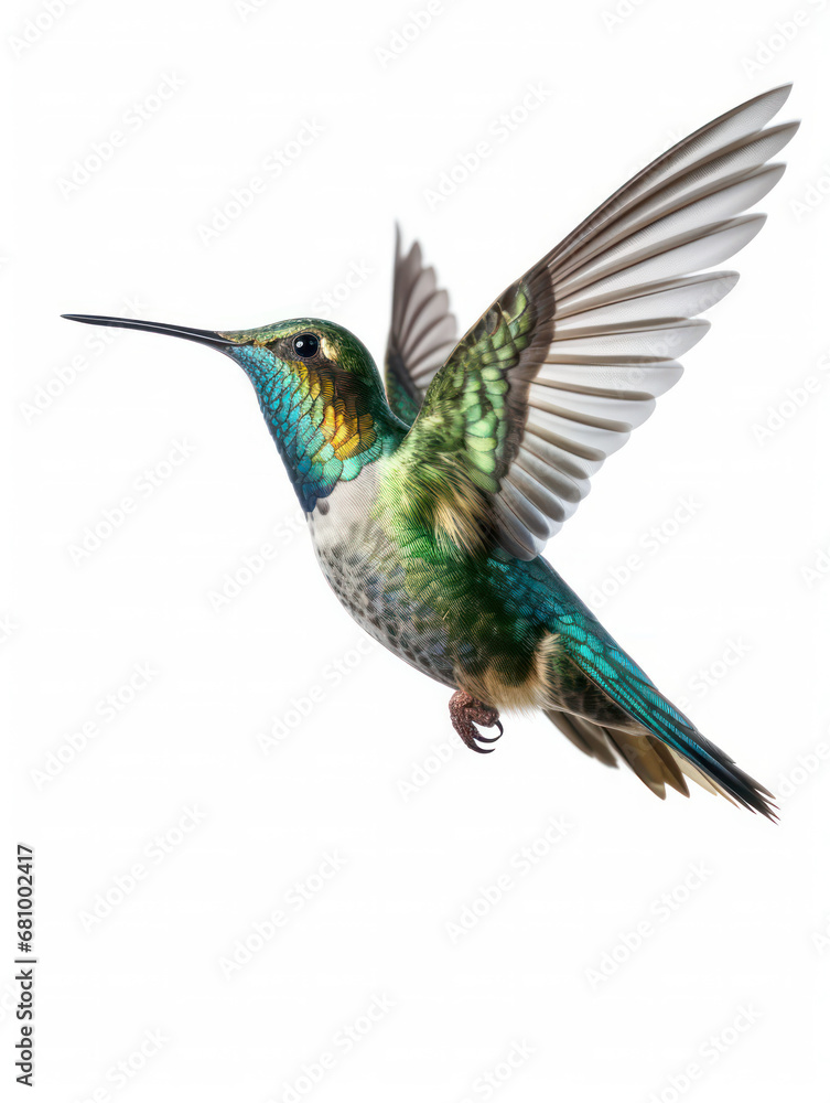 Fototapeta premium Hummingbird Studio Shot Isolated on Clear White Background, Generative AI