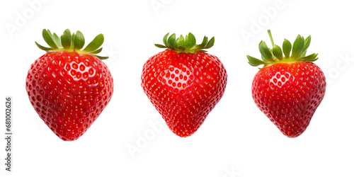 top view Strawberry isolated on white background