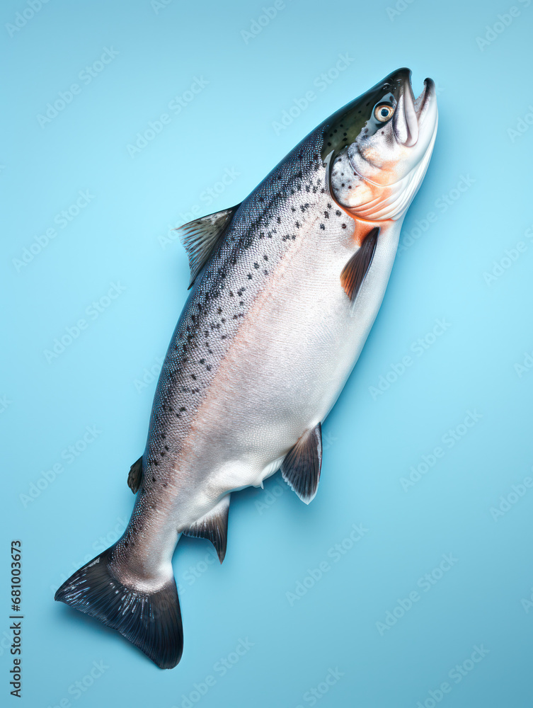 Obraz premium Salmon Studio Shot Isolated on Clear White Background, Generative AI