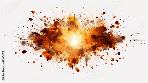 Set of realistic fiery explosion destruction blast