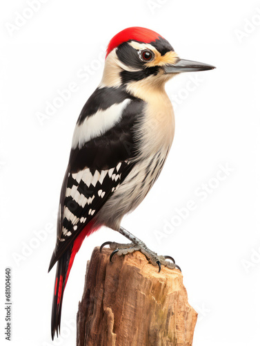 Woodpecker Studio Shot Isolated on Clear White Background, Generative AI