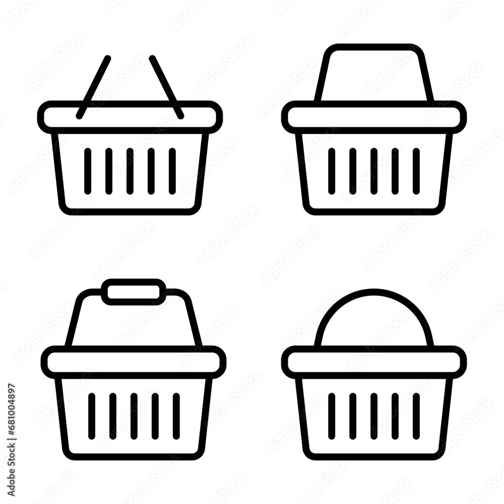 Shopping basket line icon - vector illustration Shopping basket line icon - vector illustration