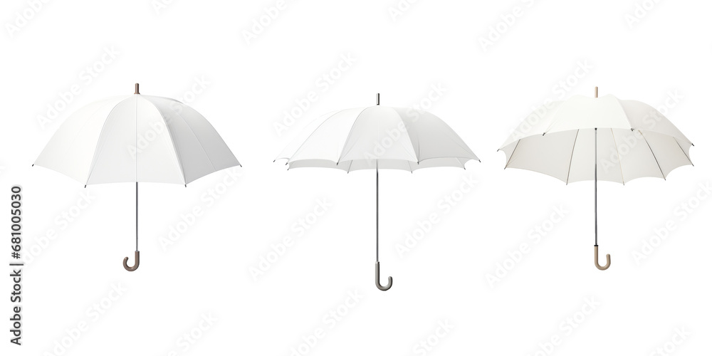 White Umbrella Isolated On A White Background