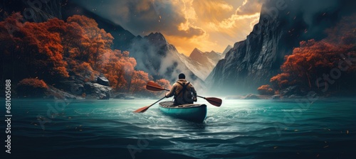 Paddling Through Serene Waters: A Man's Canoe Journey