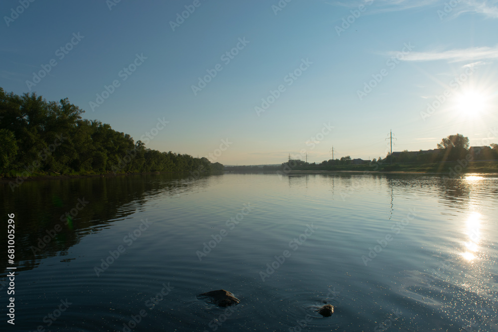 Fototapeta premium sunset on the river