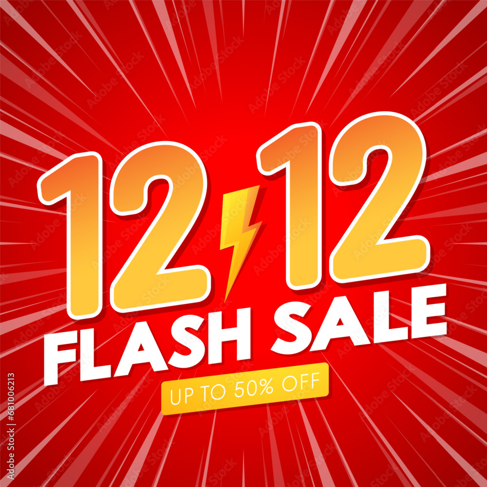Sale Banner Promotion Template. Special day 12.12 Shopping day sale poster. 12.12 last month of the year online sale.
