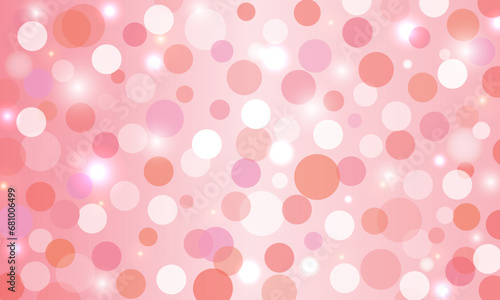 Pink bokeh abstract background with lights and sparkles. Copy space. Vector illustration.