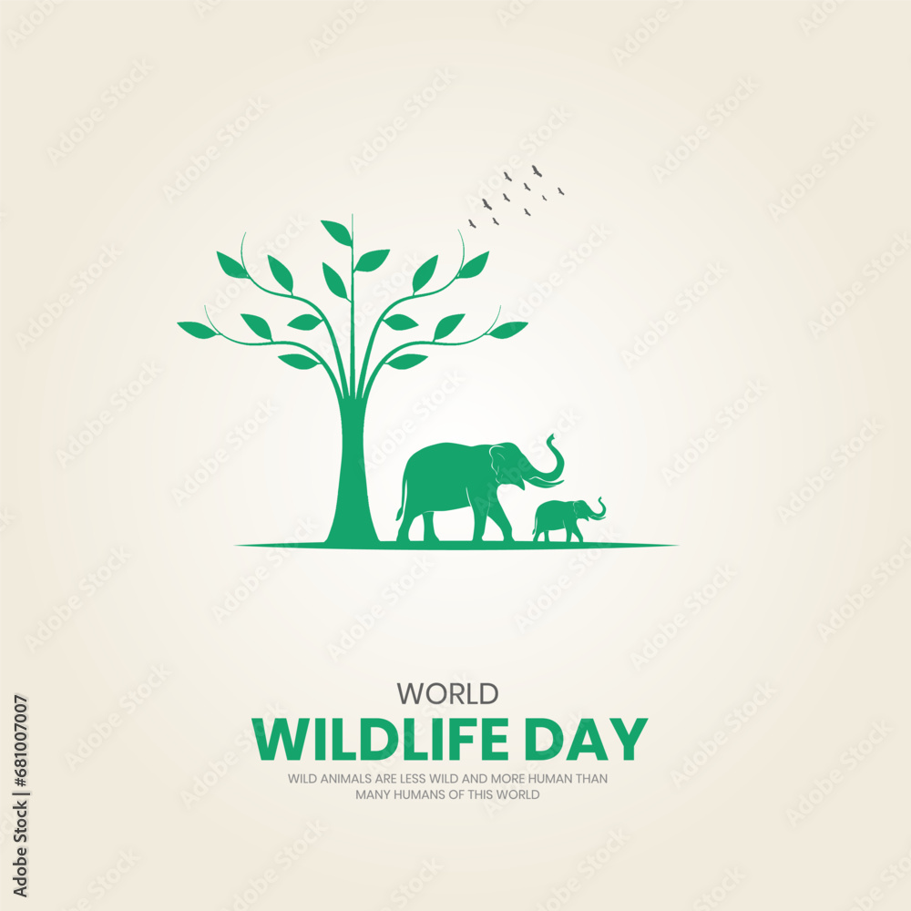 World wildlife day. Wildlife day creative design for social media poster.