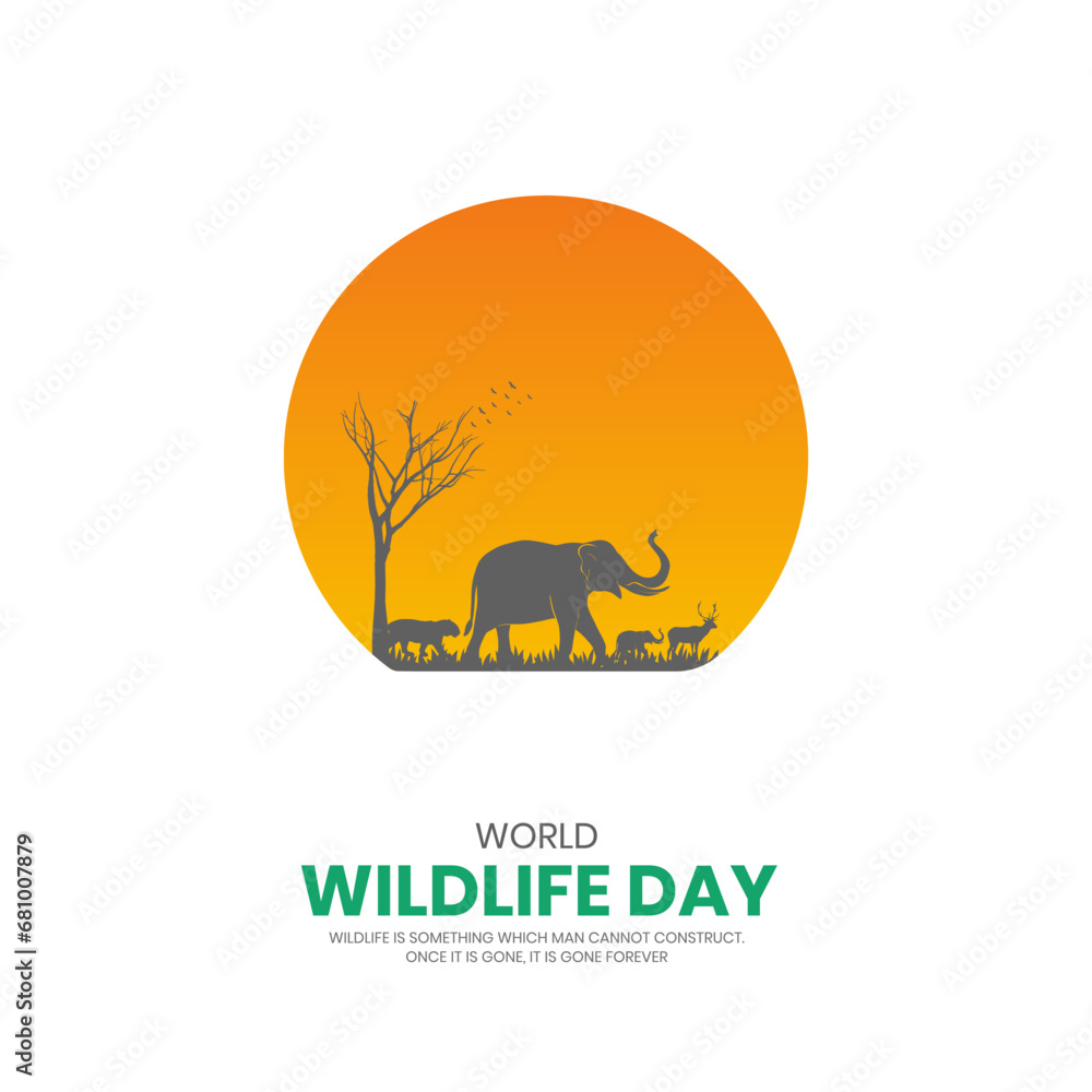 World wildlife day. Wildlife day creative design for social media poster. World wildlife day. Wildlife day creative design for social media poster.