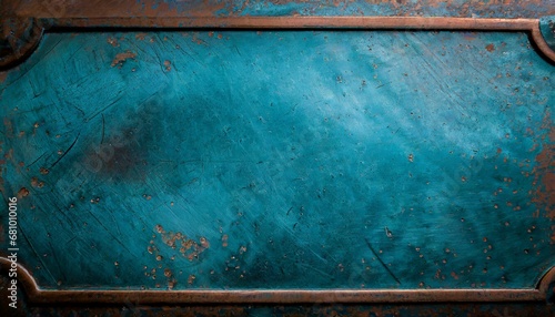 blue copper plate with visible details photo