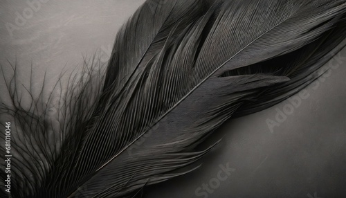 abstract black feather background texture with copy space