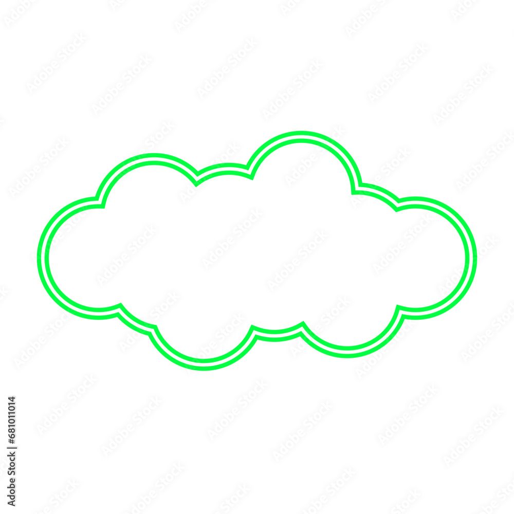 Neon Cloud Icon Neon Cloud Icon