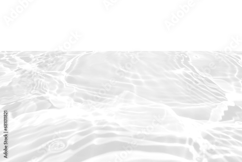 White water with ripples on the surface. Defocus blurred transparent white colored clear calm water surface texture with splashes and bubbles. Water waves with shining pattern texture background.