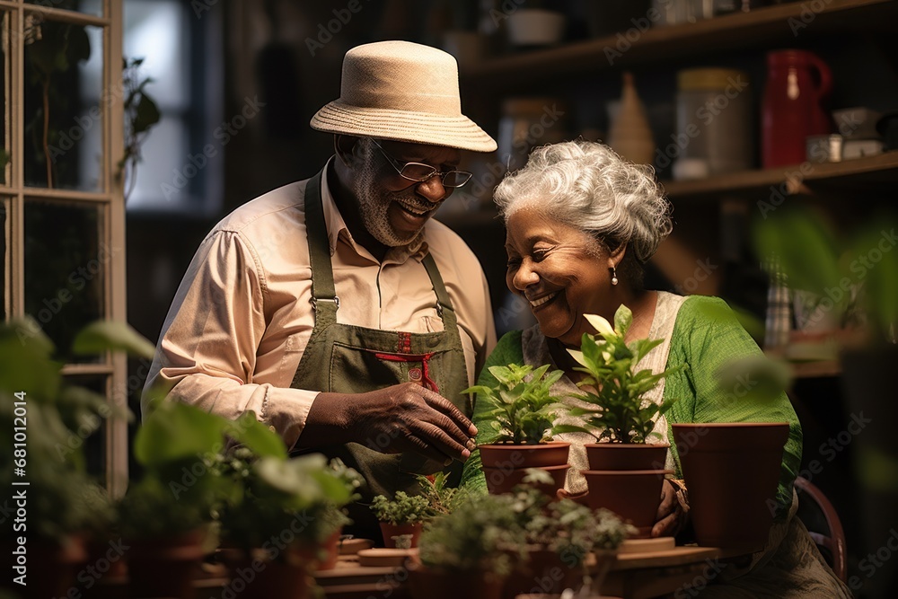 custom made wallpaper toronto digitalAfroamerican senior couple enjoy takes care indoor